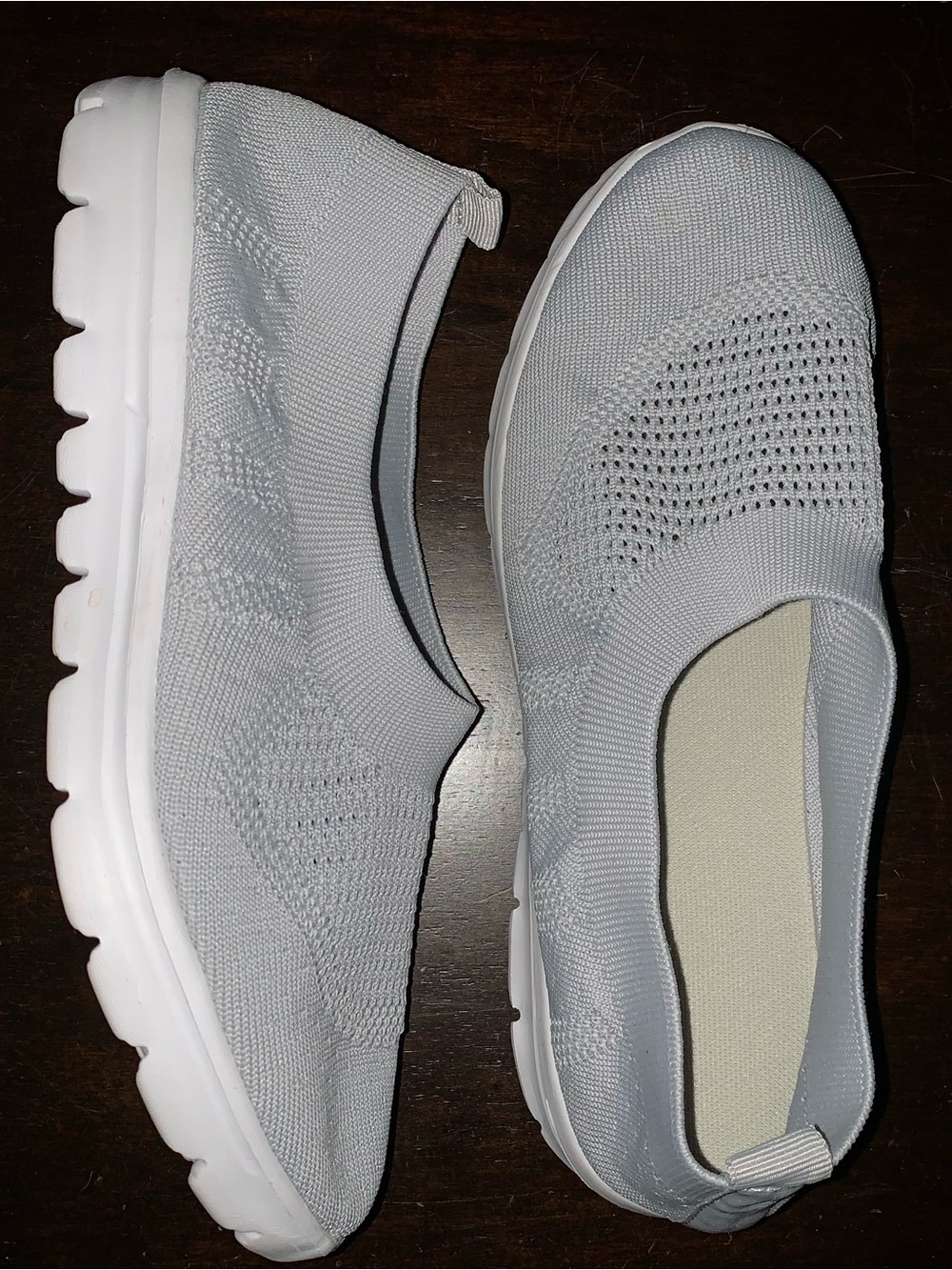 Comfort Knit Slip-On Lightweight Sneakers - Light Gray 7.5 NWOT - Picture 6 of 10